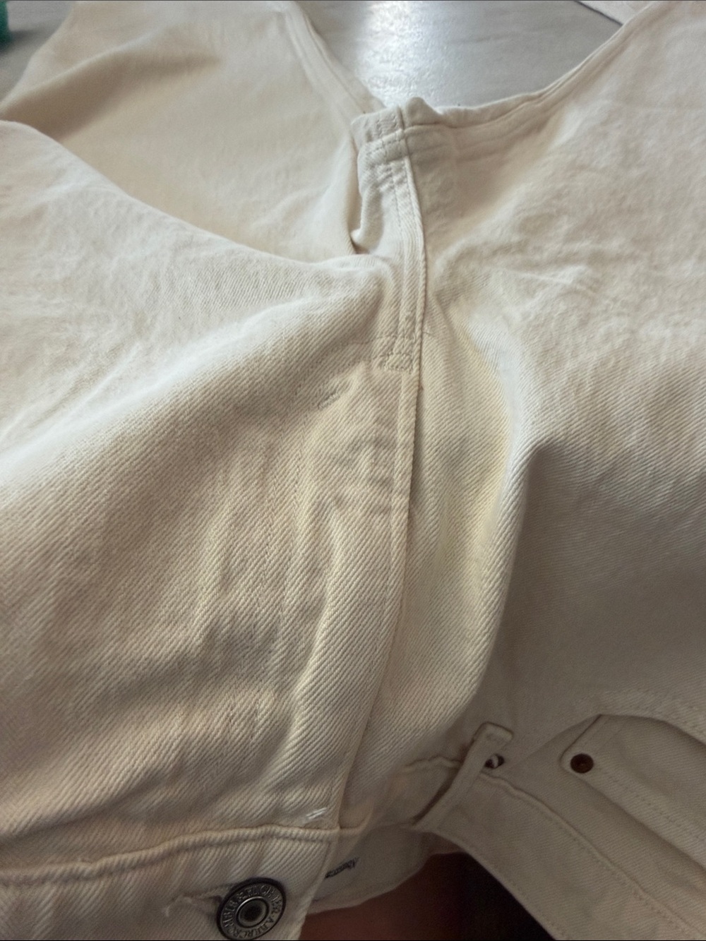 Abercrombie & Fitch Women's Straight-Leg Jeans in Off-White/light tan - Picture 6 of 6